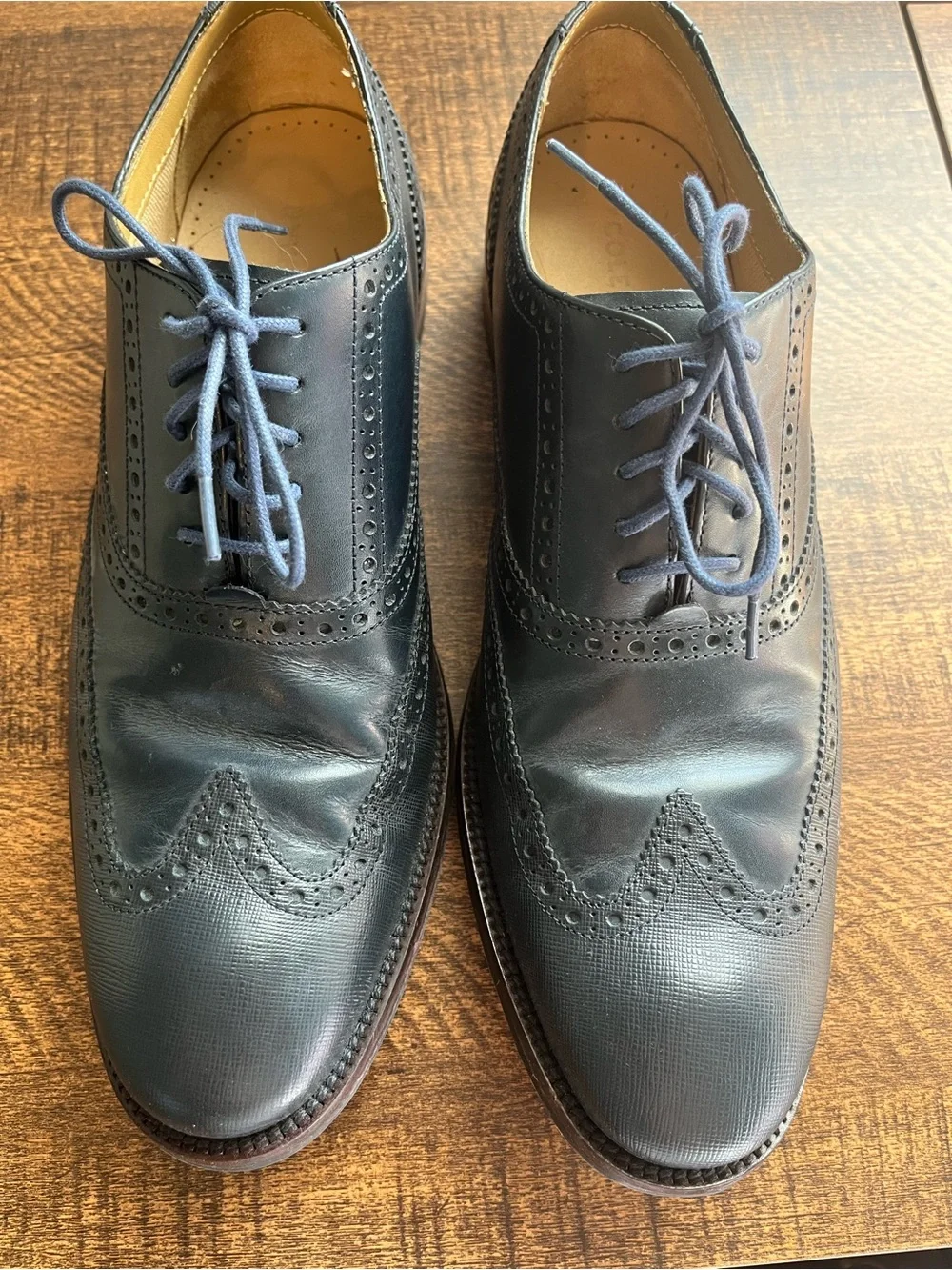 Cole Haan Men's Navy Blue Wingtip Oxfords